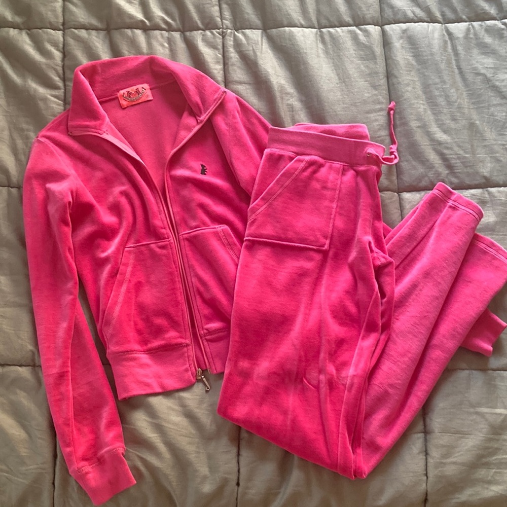 Juicy Couture pink velour tracksuit